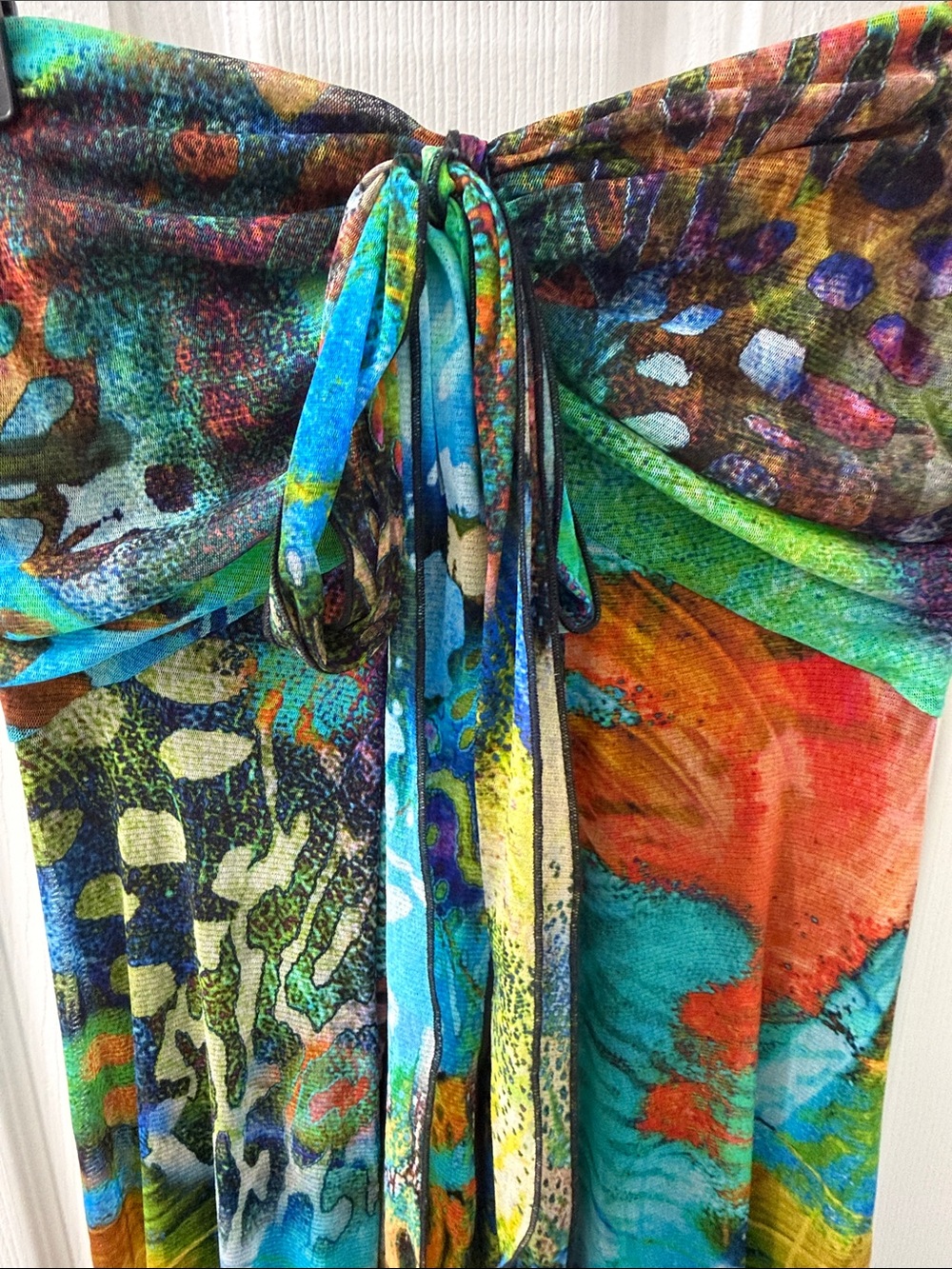 Elana Kattan Multicolor Printed Mesh Maxi Dress - Picture 6 of 6